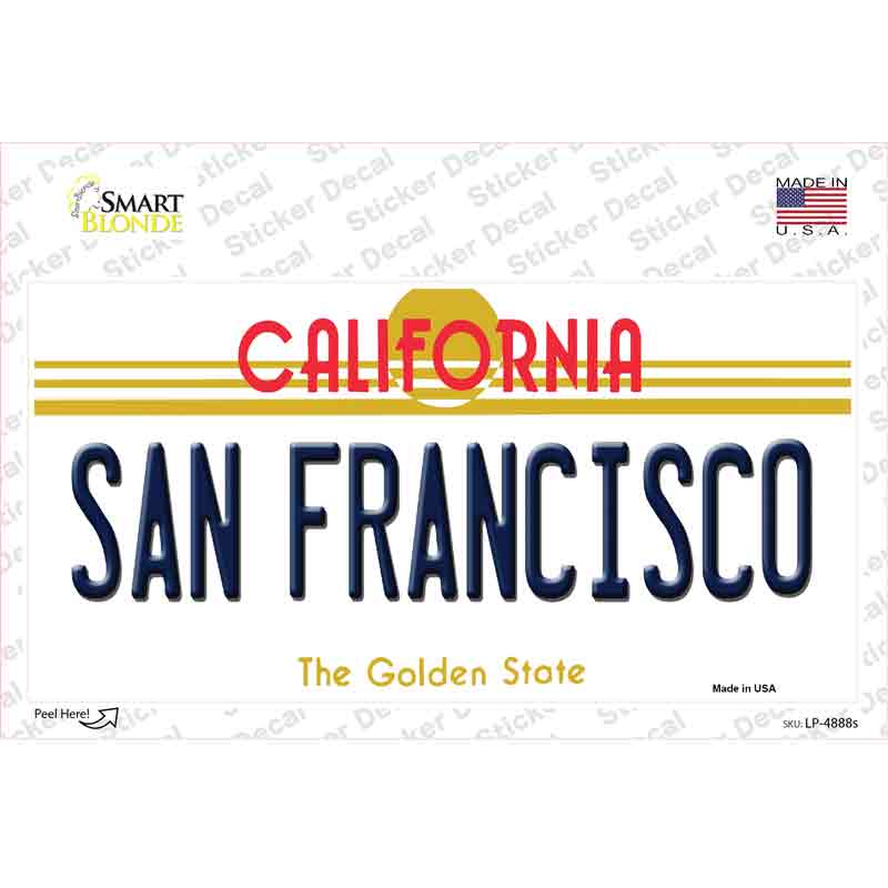 LP-4888s San Francisco California Novelty Rectangle Decal Sticker