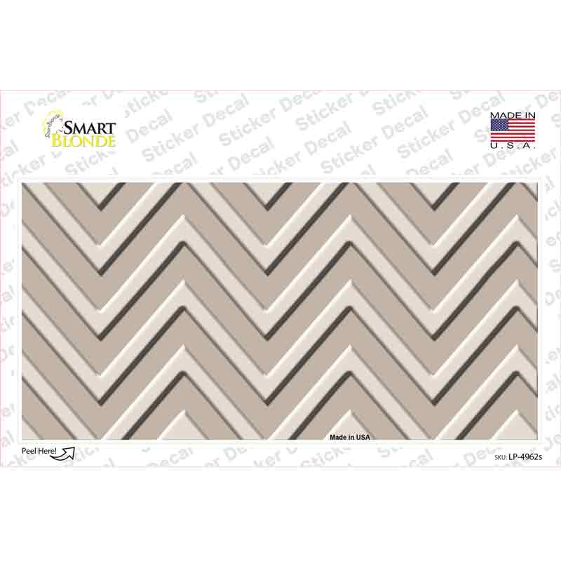 LP-4962s Tan & Light Tan Chevron Novelty Rectangle Decal Sticker