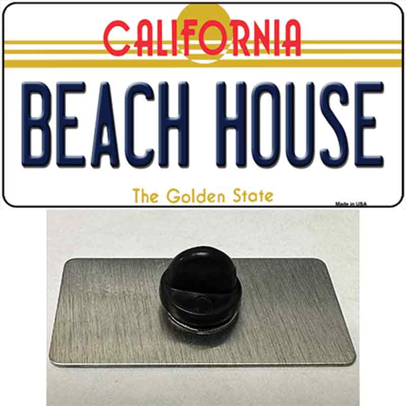 PIN-LP-4890 1.5 X 0.75 in. Beach House California Novelty Rectangle Metal Hat Pin