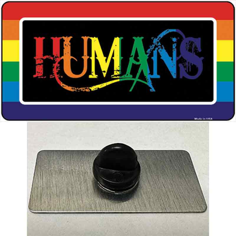 PIN-LP-4722 1.5 X 0.75 in. Humans Novelty Rectangle Metal Hat Pin