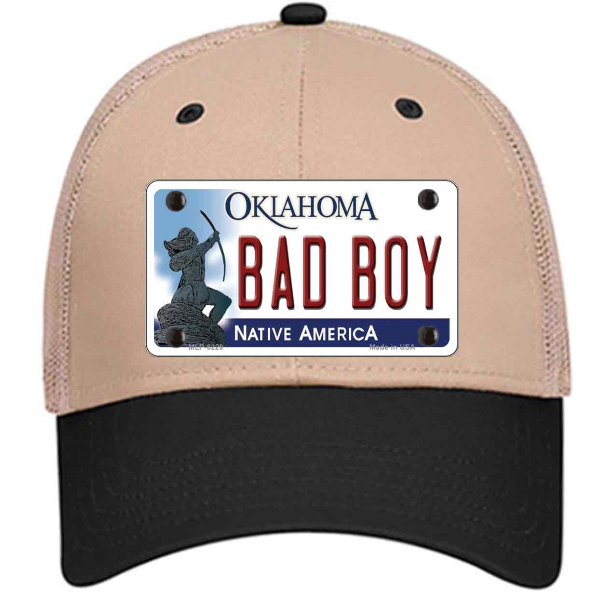 HAT-MLP-6229 4 X 2.2 in. Bad Boy Oklahoma Novelty License Plate Hat