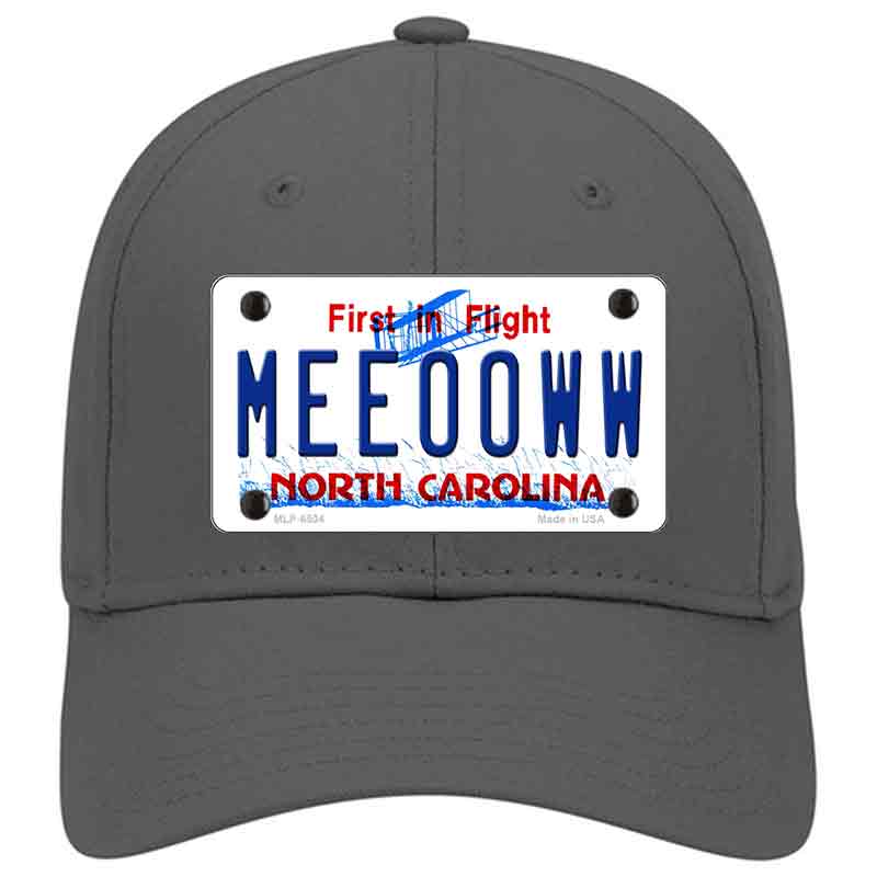 HAT-MLP-6504 4 X 2.2 in. Meeooww North Carolina Novelty License Plate Hat