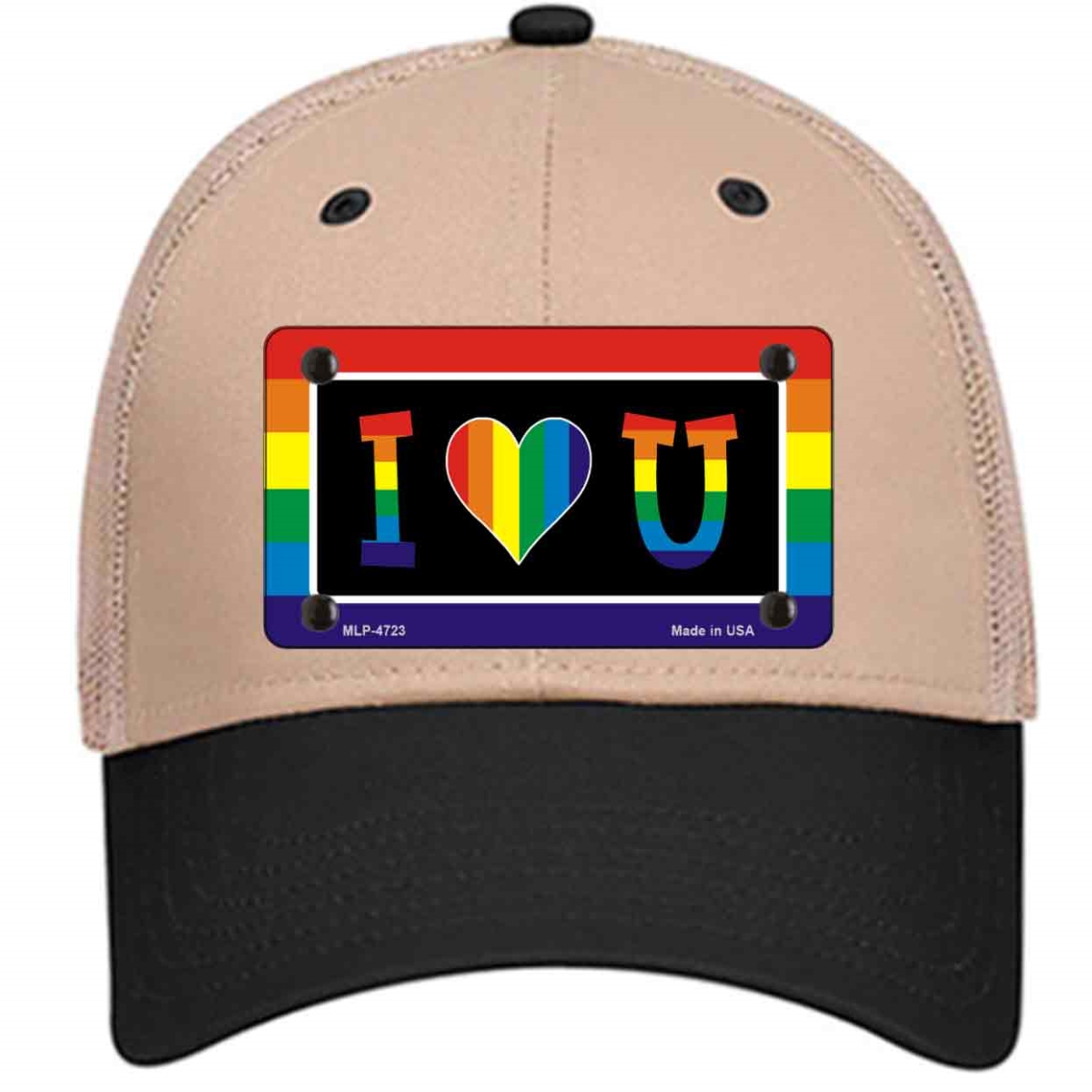 HAT-MLP-4723 4 X 2.2 in. I Love U Novelty License Plate Hat