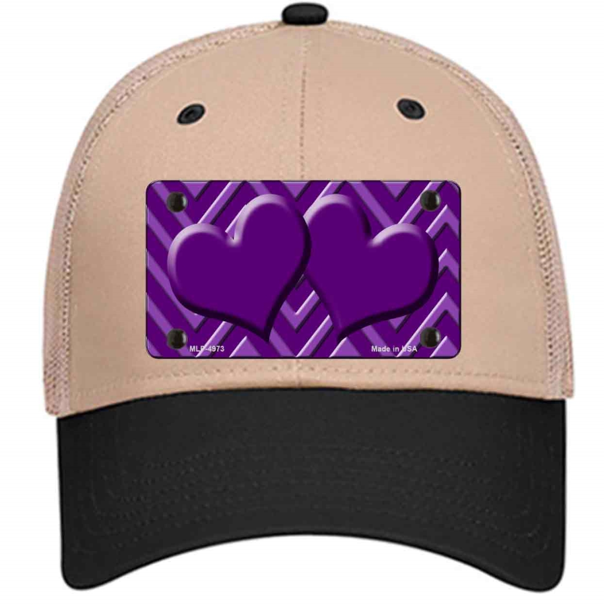 HAT-MLP-4973 4 X 2.2 in. Purple & Light Purple Heart Large Chevron Novelty License Plate Hat