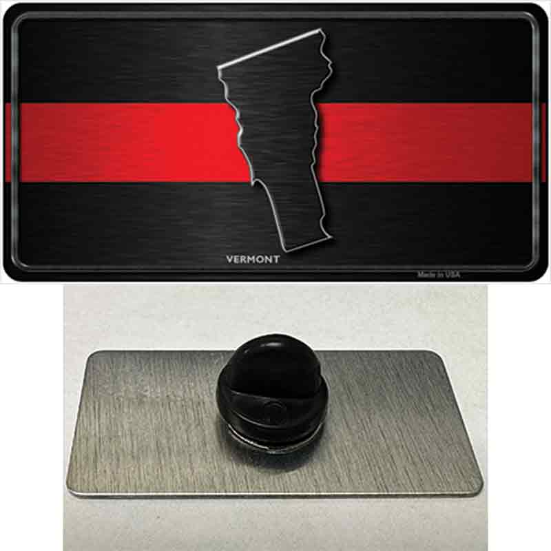 PIN-LP-9734 1.5 X 0.75 in. Vermont Thin Red Line Novelty Rectangle Metal Hat Pin