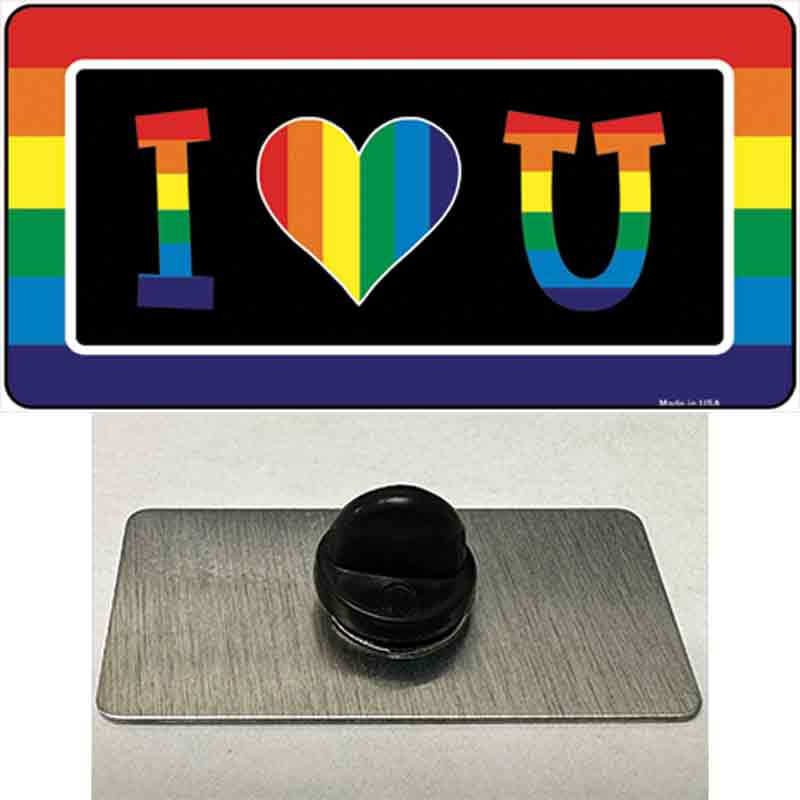 PIN-LP-4723 1.5 X 0.75 in. I Love U Novelty Rectangle Metal Hat Pin