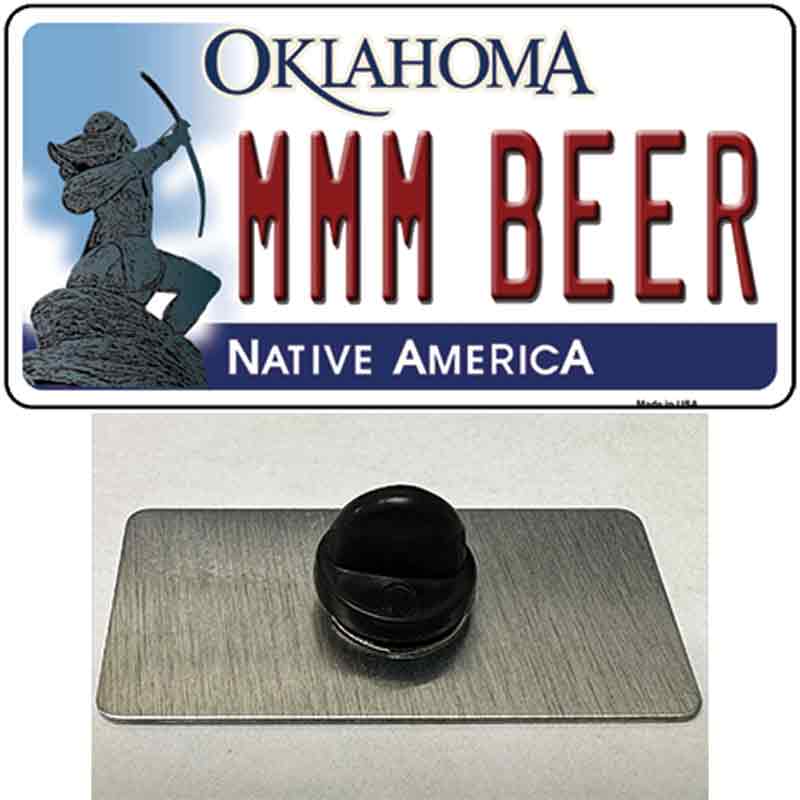 PIN-LP-6249 1.5 X 0.75 in. MMM Beer Oklahoma Novelty Rectangle Metal Hat Pin