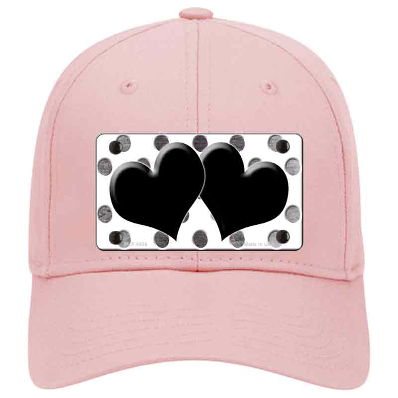 HAT-MLP-6990 4 X 2.2 in. Black & White Dots Hearts Oil Rubbed Novelty License Plate Hat