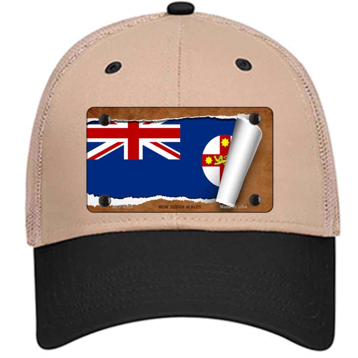 HAT-MLP-9335 4 X 2.2 in.   South Wales Flag Scroll Novelty License Plate Hat
