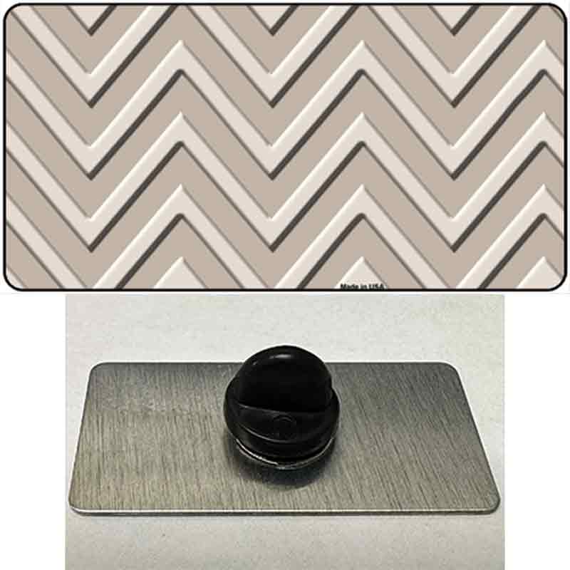 PIN-LP-4962 1.5 X 0.75 in. Tan & Light Tan Large Chevron Novelty Rectangle Metal Hat Pin