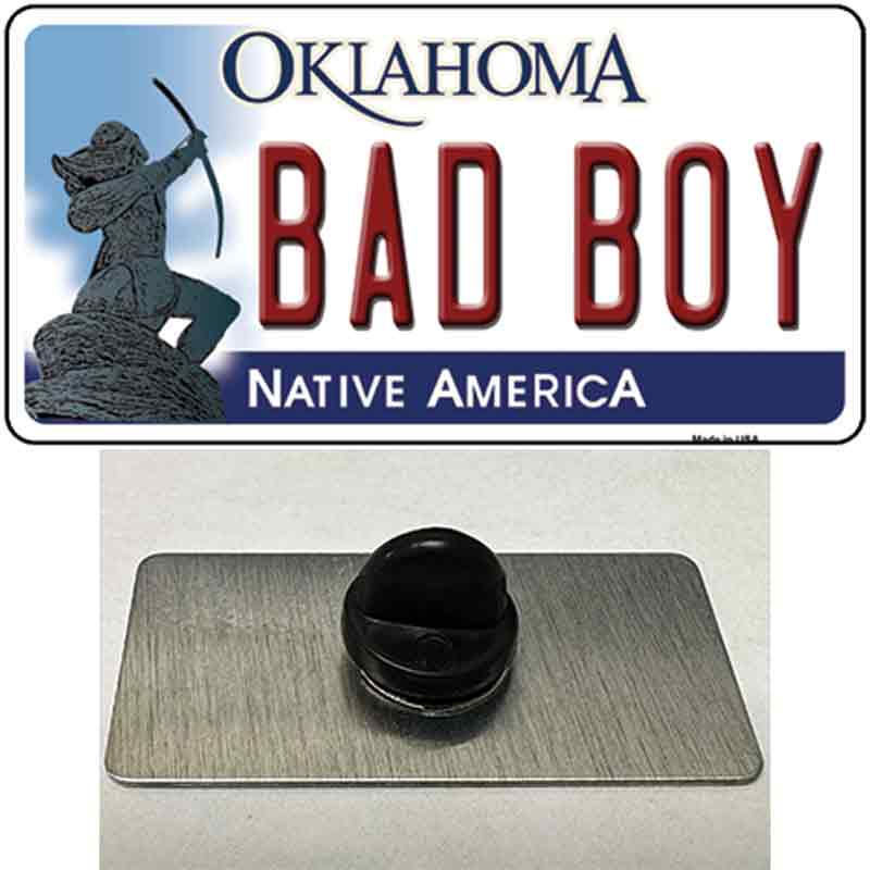 PIN-LP-6229 1.5 X 0.75 in. Bad Boy Oklahoma Novelty Rectangle Metal Hat Pin