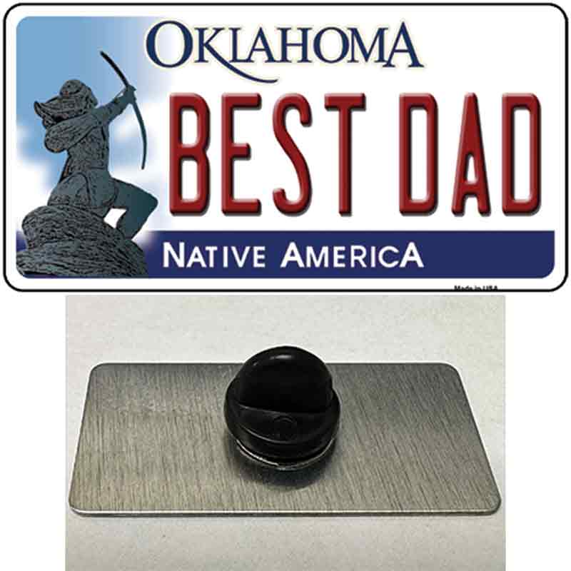 PIN-LP-6222 1.5 X 0.75 in. Best Dad Oklahoma Novelty Rectangle Metal Hat Pin