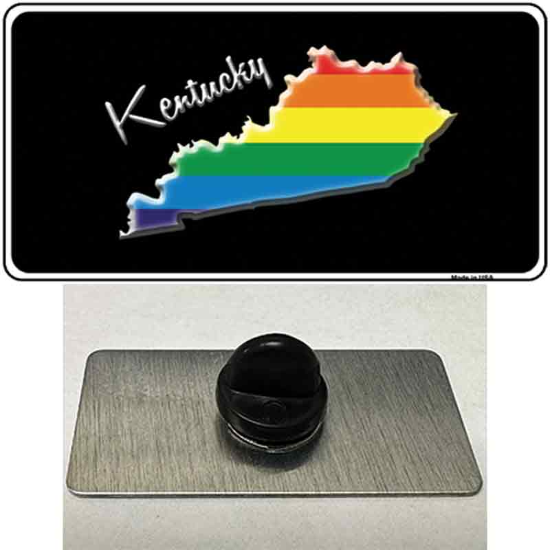 PIN-LP-6331 1.5 X 0.75 in. Kentucky Rainbow Novelty Rectangle Metal Hat Pin