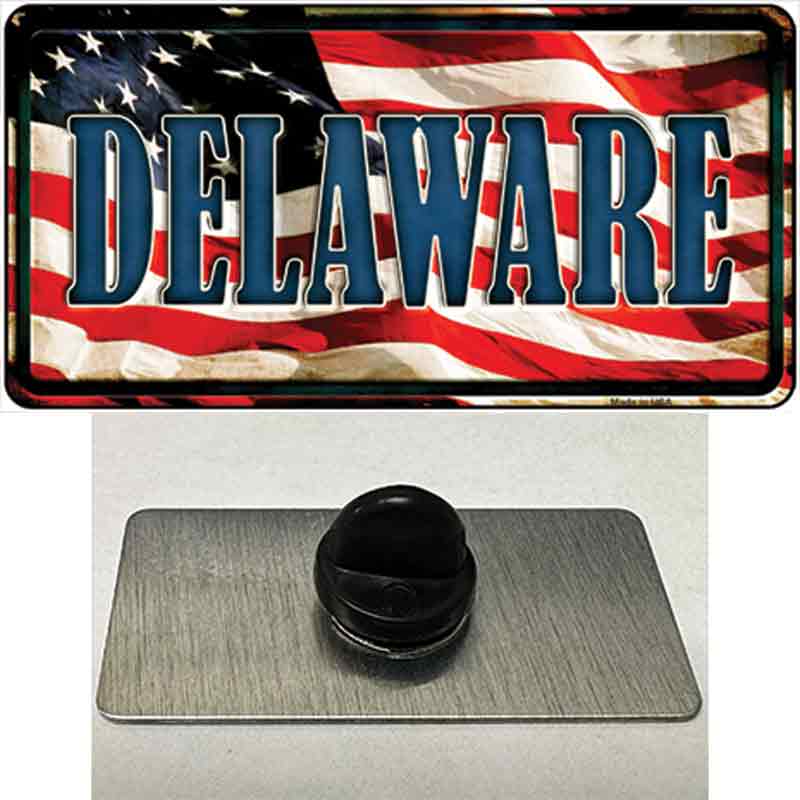 PIN-LP-3619 1.5 X 0.75 in. Delaware USA Novelty Rectangle Metal Hat Pin