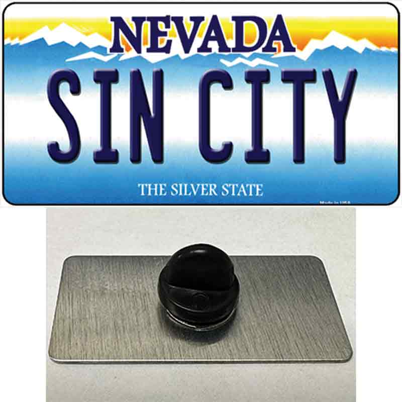 PIN-LP-9546 1.5 X 0.75 in. Sin City Nevada Novelty Rectangle Metal Hat Pin