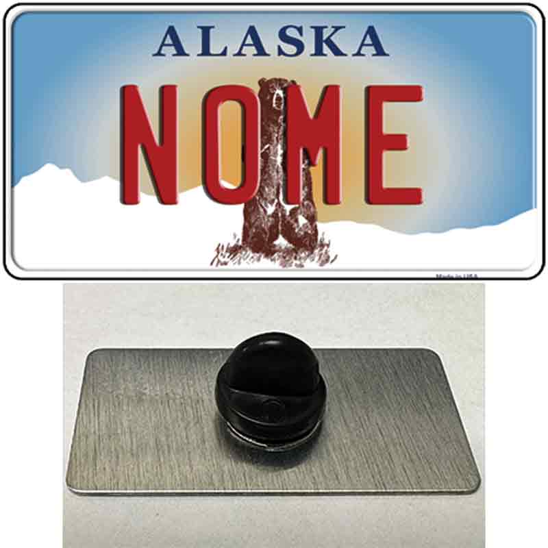 PIN-LP-9585 1.5 X 0.75 in. Nome Alaska State Novelty Rectangle Metal Hat Pin