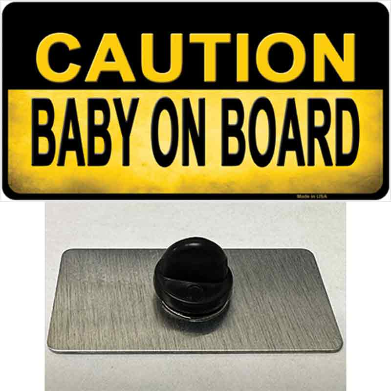 PIN-LP-9905 1.5 X 0.75 in. Caution Baby on Board Novelty Rectangle Metal Hat Pin