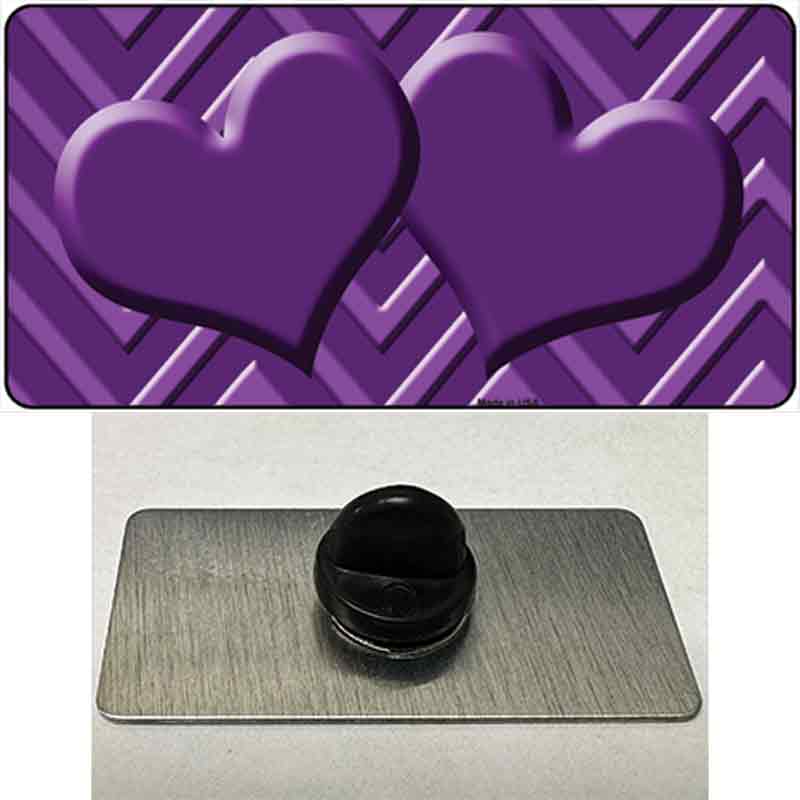 PIN-LP-4973 1.5 X 0.75 in. Purple & Light Purple Heart Large Chevron Novelty Rectangle Metal Hat Pin