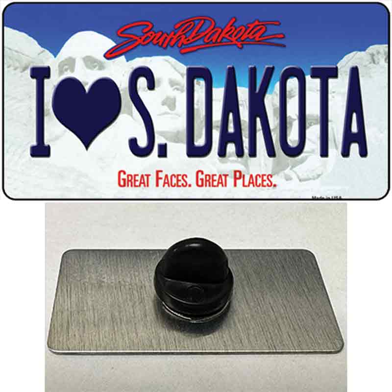 PIN-LP-9980 1.5 X 0.75 in. I Love South Dakota Novelty Rectangle Metal Hat Pin