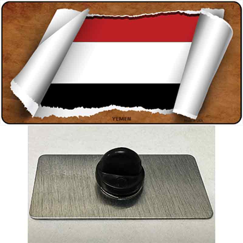 PIN-LP-9318 1.5 X 0.75 in. Yemen Flag Scroll Novelty Rectangle Metal Hat Pin