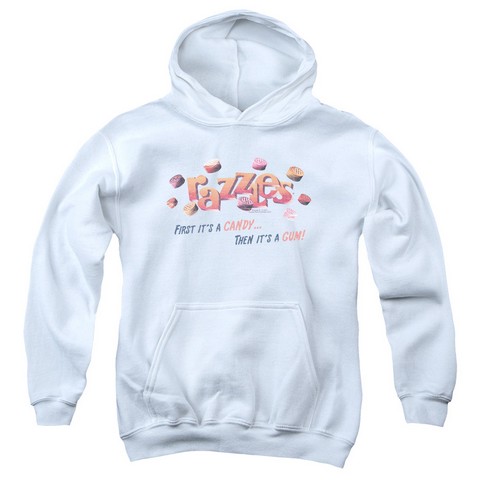 Dubble Bubble-a Gum and a Candy - Youth Pull-Over Hoodie - White & Large