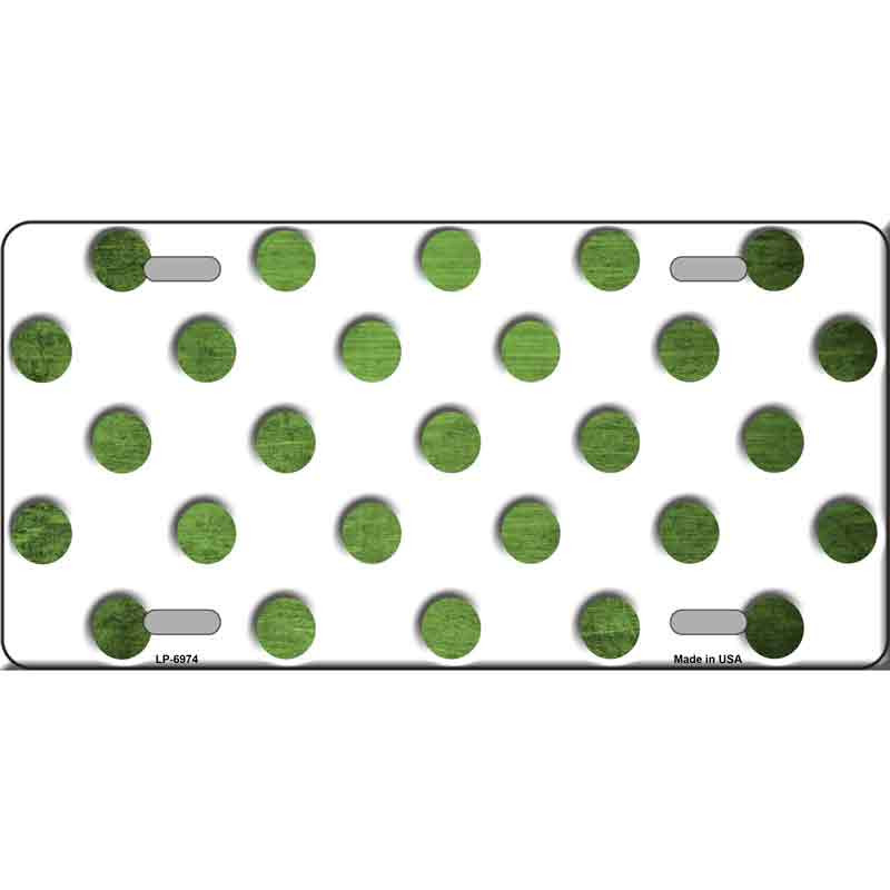BP-6974 6 X 3 in. Bike Lime Green & White Dots Oil Rubbed Metal Novelty License Plate