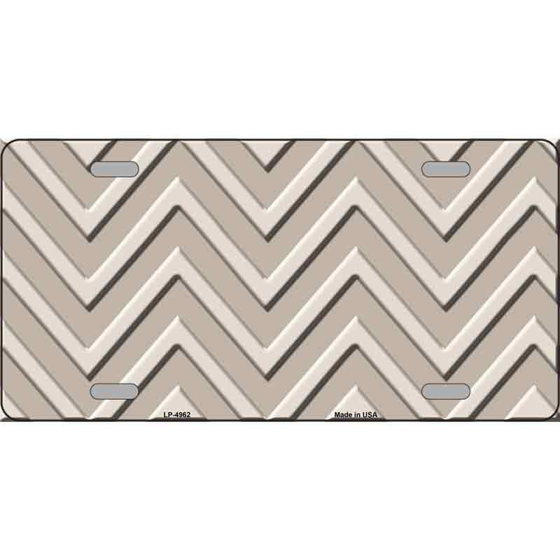 MP-4962 7 X 4 in. Motorcycle Tan Light Tan Chevron Metal Novelty License Plate
