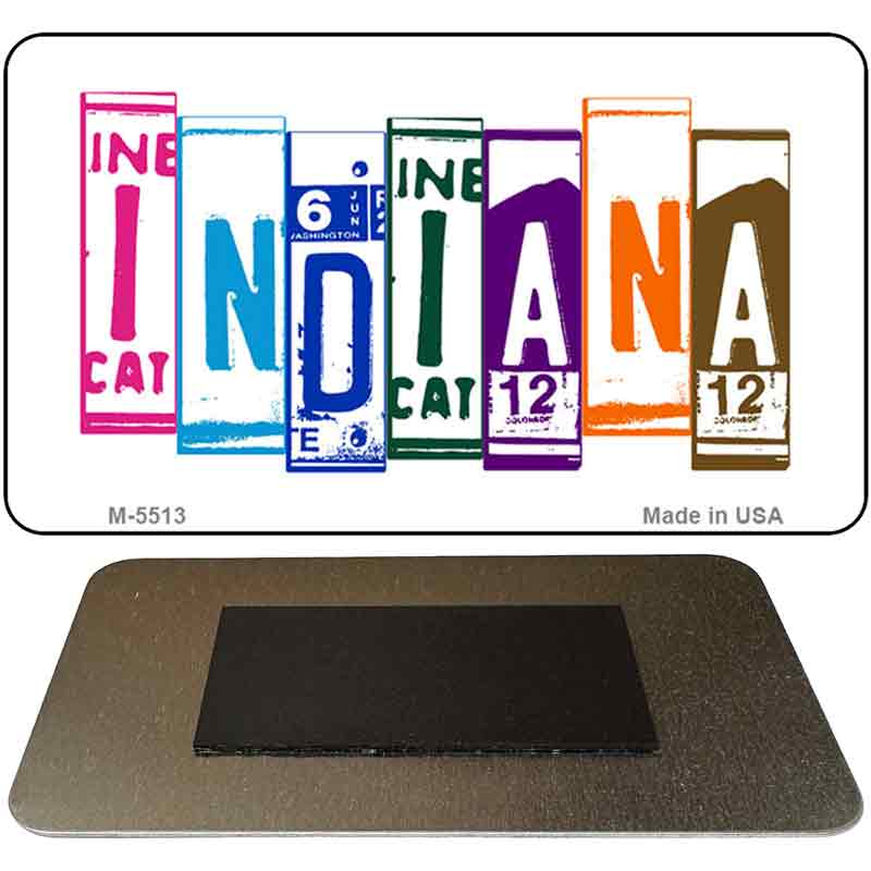 M-5513 3.5 X 2 in. Indiana License Plate Tag Art Novelty Rectangle Metal Magnet