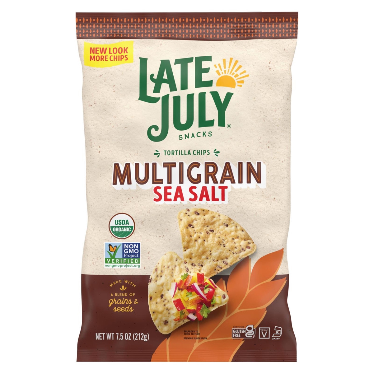 7.5 Oz Gluten Free Multigrain Sea Salt Tortilla Chips - Case of 12