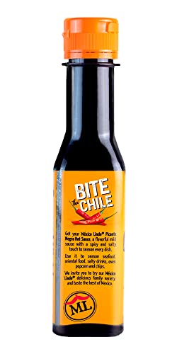 Mexico Lindo Picante Negra Hot Sauce | Light & Spicy | 8,400 Scoville Level | Great with Asian Food, Seafood & Meat | 5 Fl Oz Bottle (Pack of 2) thumbnail