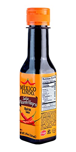 Mexico Lindo Picante Negra Hot Sauce | Light & Spicy | 8,400 Scoville Level | Great with Asian Food, Seafood & Meat | 5 Fl Oz Bottle (Pack of 2) thumbnail