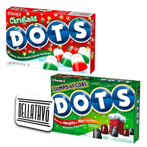 Gummy Chewy Candy Bundle. Includes One of Each 6 Oz Box of Tootsie Rolls Holiday Dots and Tootsie Dots Lumps Movie Theater Candy. Gluten Free Christma