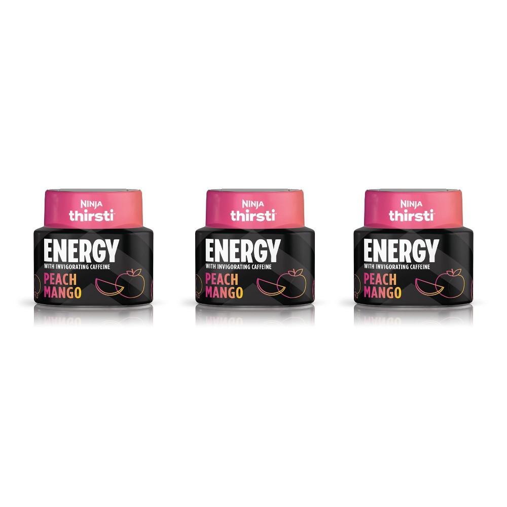 Ninja Thirsti Flavored Water Drops  ENERGY with Invigorating Caffeine  Peach Mango  Zero Calories  Zero Sugar  2.07 Fl Oz  Makes 17  12oz Drinks  3 Pa