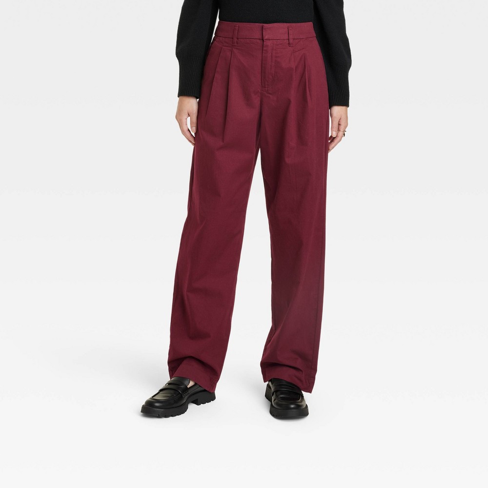 Photo 1 of Women's High-Rise Pleat Front Straight Chino Pants - A New Day™- size 12R
