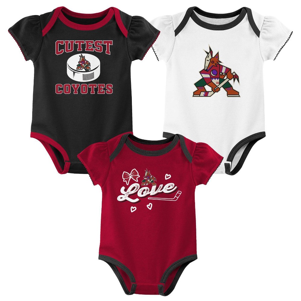 Photo 1 of NHL Arizona Coyotes Infant Girls' 3pk Bodysuit - 18M 