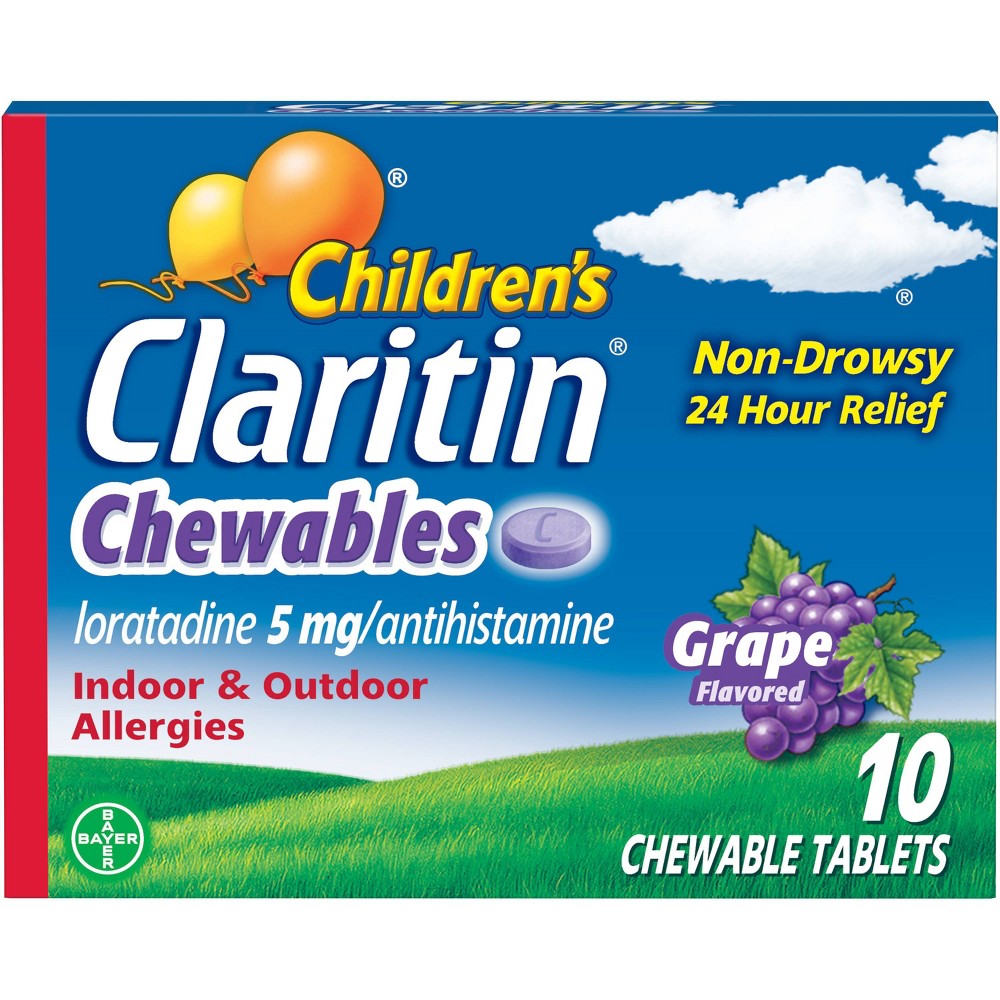 Claritin - Chewable Tablets - Childrens Grape Flavored - 10 Ct