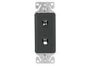 Cooper 9546-4WS Double Phone Jack Insert  4 Cond. White Satin
