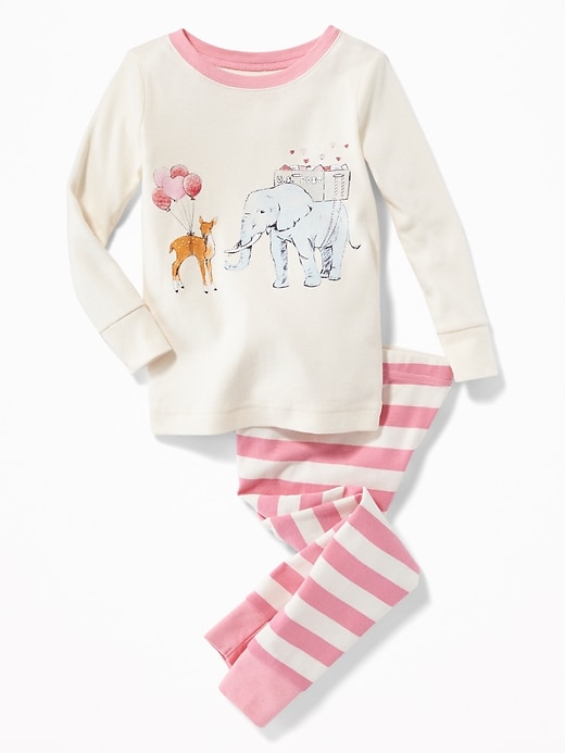 Old Navy Baby 2-Piece Graphic Sleep Set for Toddler & Baby Creme De La Creme Size 18-24 M