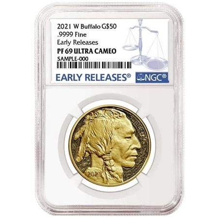 2021-W Proof $50 American Gold Buffalo NGC PF69UC ER Blue Label