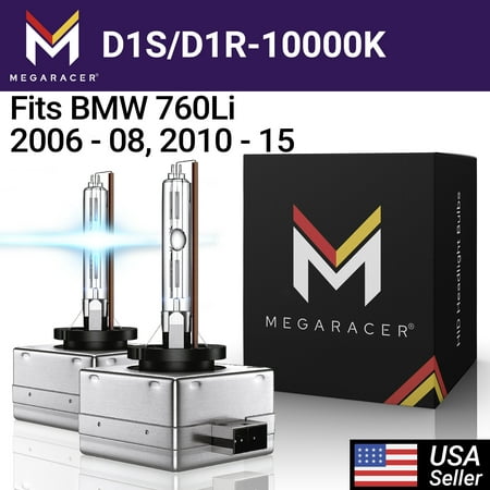 Mega Racer BMW 760Li D1S HID Headlight Bulbs 10000K Dark Blue 35W 12V 8000LM BMW 760Li 2006 2007 2008 2010 2011 2012 2013 2014 2015 06 07 08 10 11 12 