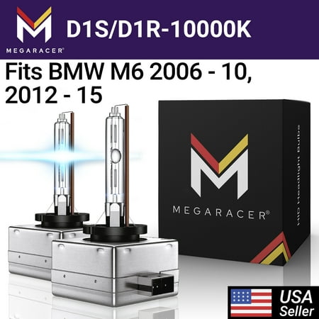 Mega Racer BMW M6 D1S HID Headlight Bulbs 10000K Dark Blue 35W 12V 8000LM BMW M6 2006 2007 2008 2009 2010 2012 2013 2014 2015 06 07 08 09 10 12 13 14 