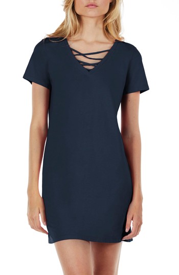 Women's Michael Stars Strappy V-Neck Shift Dress, Size X-Small - Blue