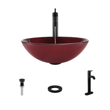 MR Direct 641 Vessel Sink Ensemble with an Antique Bronze Finish 718 Faucet  Pop-up Drain  and Sink Ring.