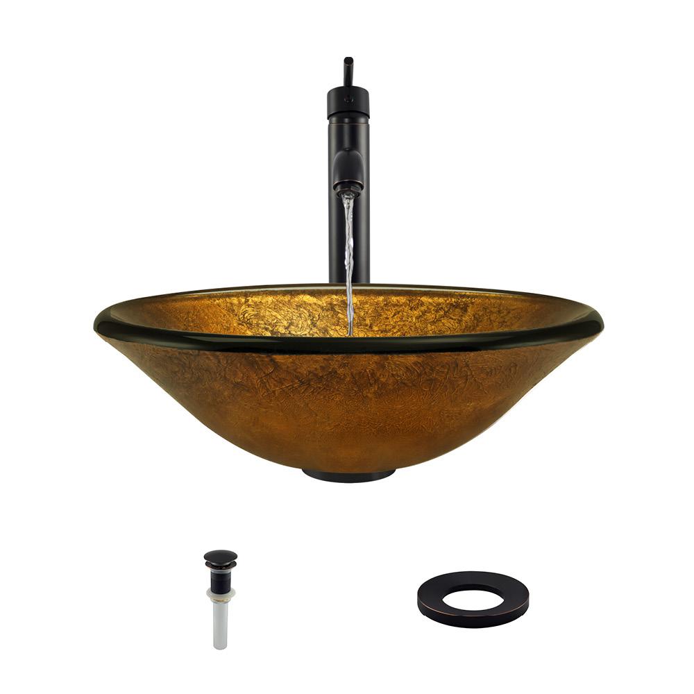 613 Foil Undertone Sink, Antique Bronze Faucet, Sink Ring,Pop-up Drain