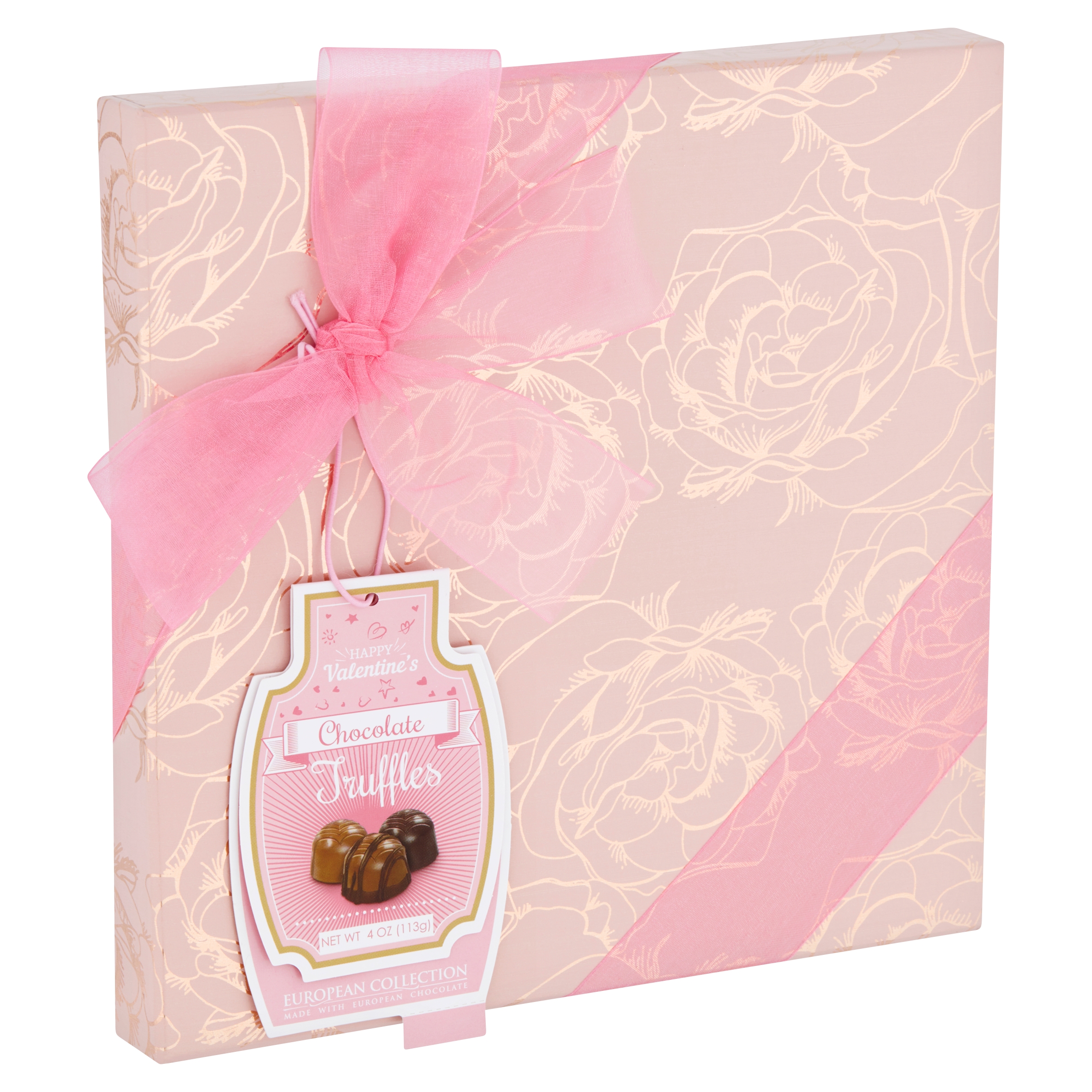 Sam's Choice European Collection Pink Box Happy Valentine's Chocolate Truffles, 4 oz