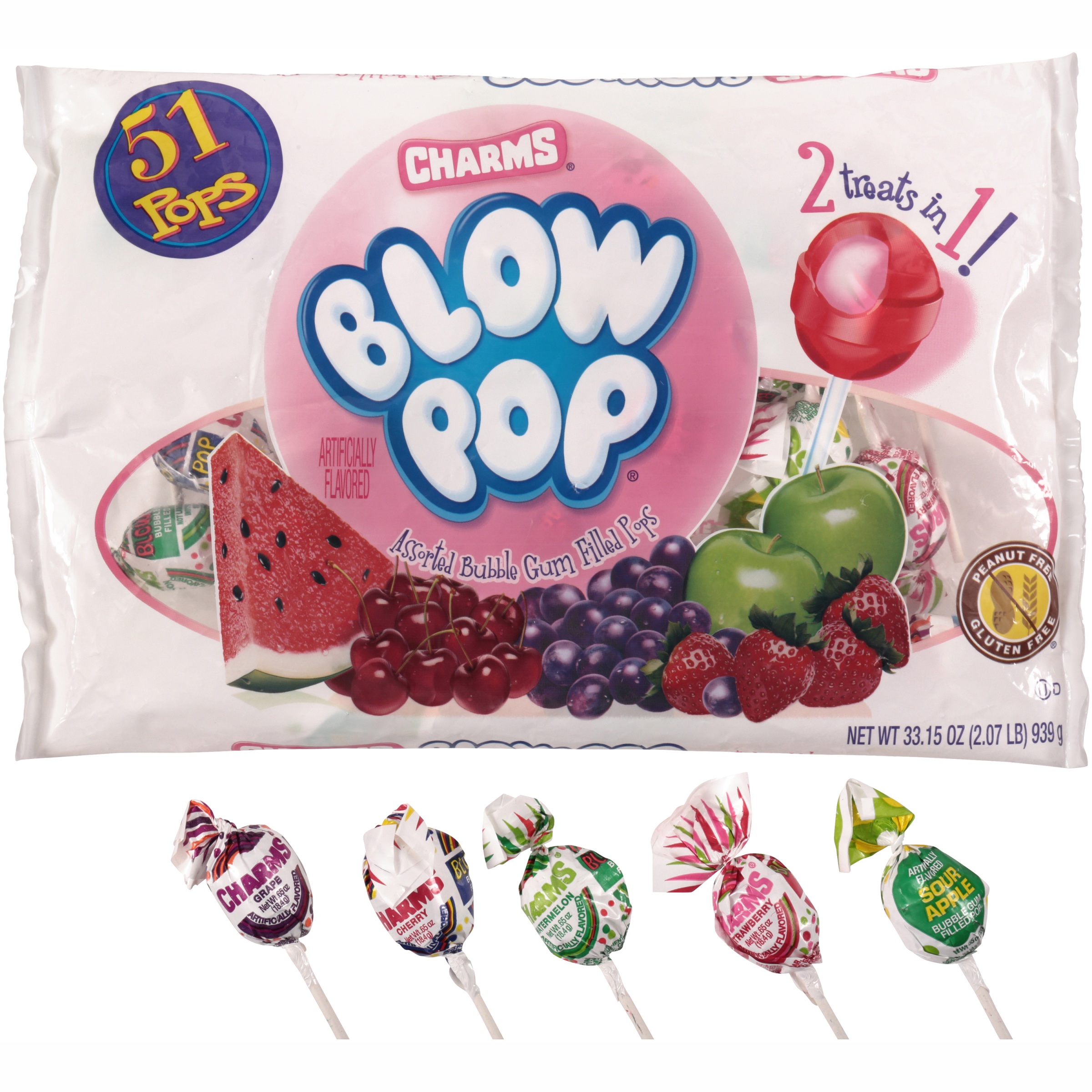 Charms, Blow Pop, Assorted Bubble Gum Filled Pops