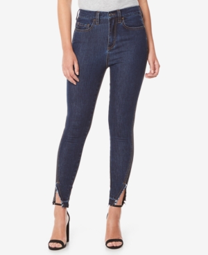 Buffalo David Bitton Split-Hem Skinny Jeans Womens 27 Blue Pants MSRP $117