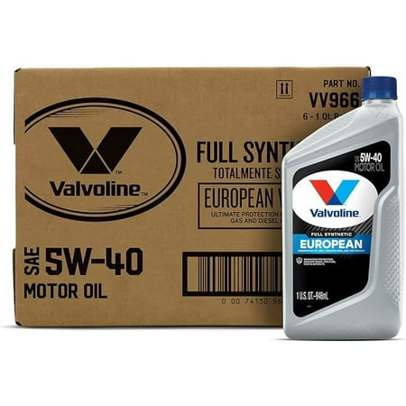 Valvoline European Vehicle Full Synthetic SAE 5W-40 Motor Oil 1 QT  Case of 6