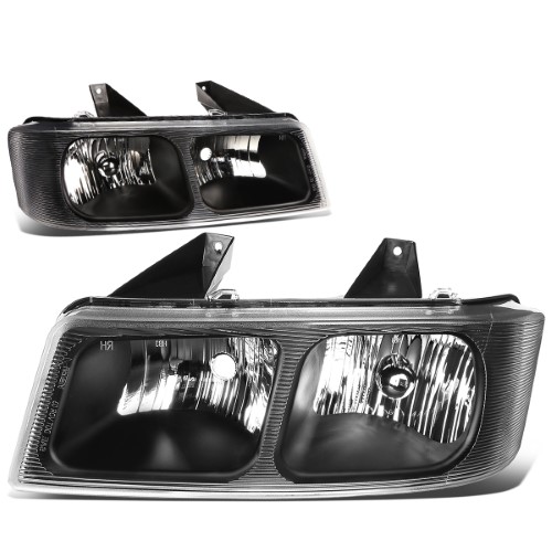 For 2003 to 2015 Chevy Express / GMC Savana 1500 2500 3500 Headlight Black Housing Headlamp 04 05 06 07 08 09 10 11 12 13 14 Left+Right