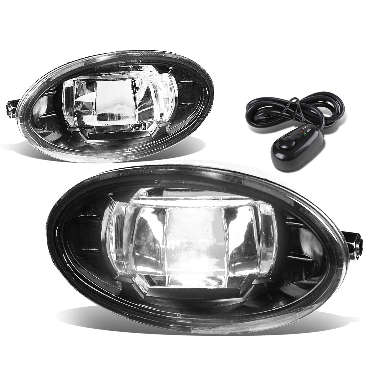DNA Motoring FL-ZTL-255-CH for 2008 to 2017 Honda Civic/Accord/Odyssey/Fit Pair Bumper Driving LED DRL Fog Light Lamp+Switch Clear Lens 09 10 11 12 13